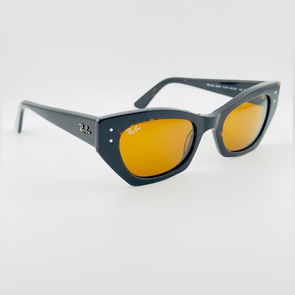 Ray-Ban Zena Bio-Based Women Sunglasses Polished Havana Frame with Brown Lenses - Picture 7 of 13